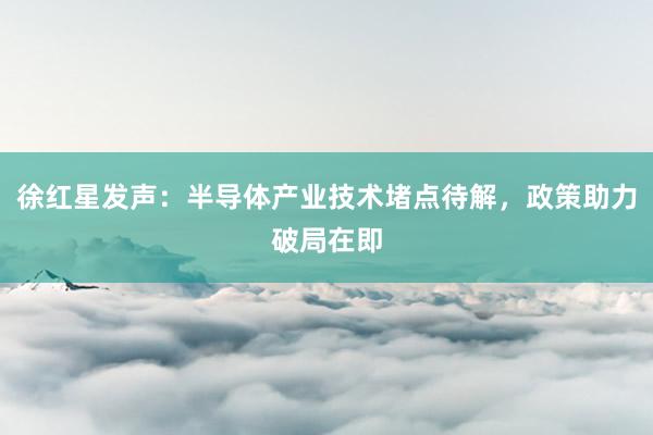 徐红星发声:半导体产业技术堵点待解,政策助力破局在即