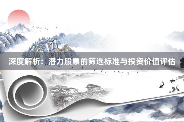 深度解析:潜力股票的筛选标准与投资价值评估