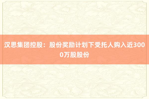 汉思集团控股:股份奖励计划下受托人购入近3000万股股份