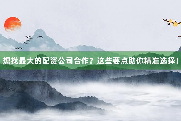 想找最大的配资公司合作？这些要点助你精准选择！