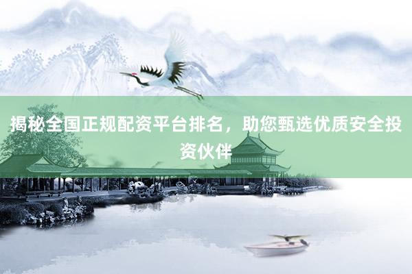 揭秘全国正规配资平台排名，助您甄选优质安全投资伙伴
