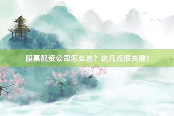 股票配资公司怎么选？这几点很关键！